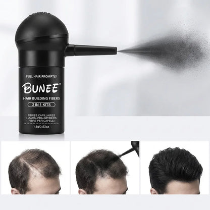 Hair Fiber Set 15G: Men'S Natural Hair-Dense Fibers for Balding Areas, Fills Part Lines, Includes 15G Fiber Powder