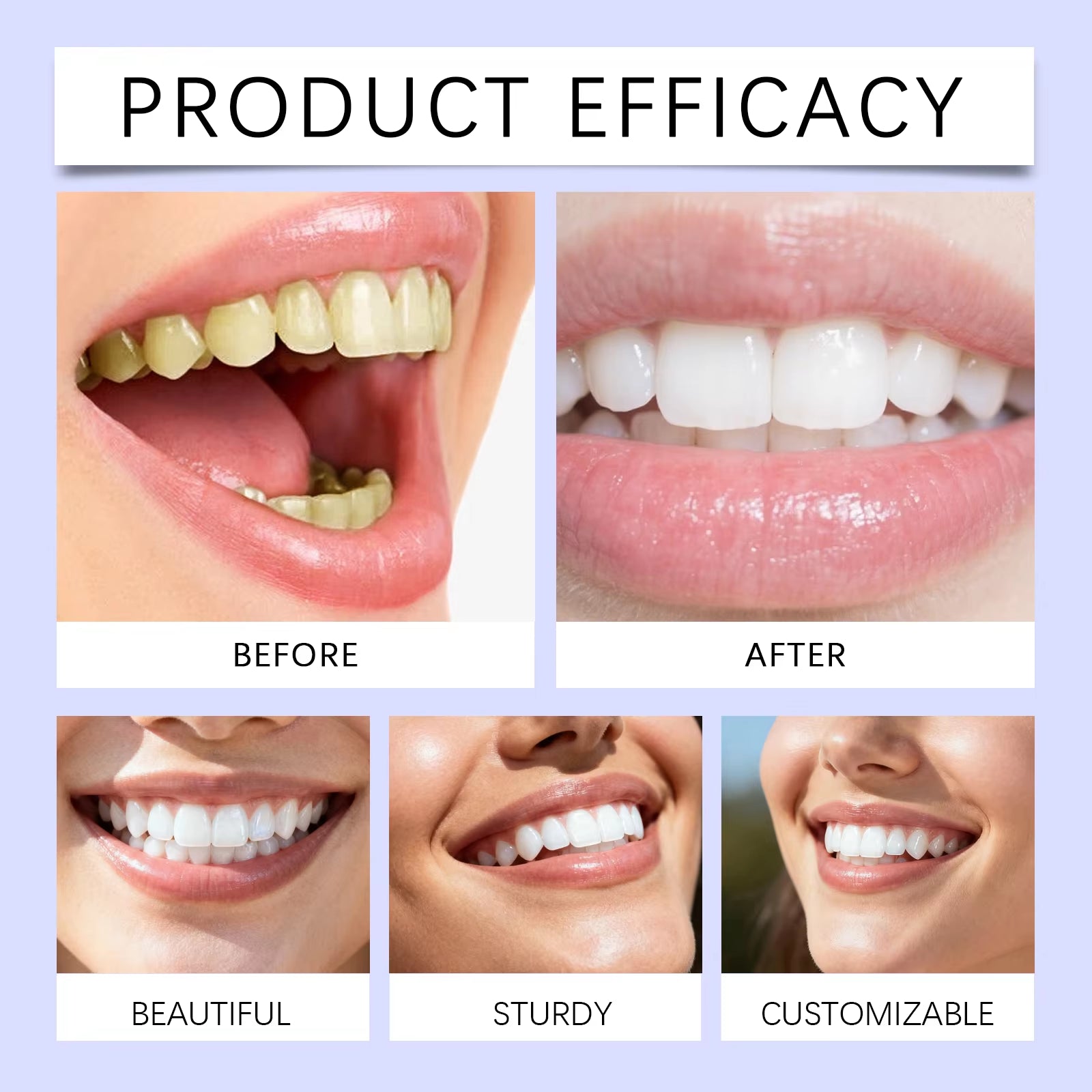 Purple Teeth Whitening Strips Improve Dental Yellowing Oral Cleaning Gel Teeth Bright Stain for Lasting Bright Smile