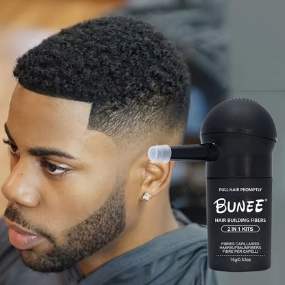Hair Fiber Set 15G: Men'S Natural Hair-Dense Fibers for Balding Areas, Fills Part Lines, Includes 15G Fiber Powder