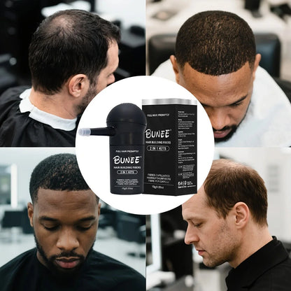 Hair Fiber Set 15G: Men'S Natural Hair-Dense Fibers for Balding Areas, Fills Part Lines, Includes 15G Fiber Powder