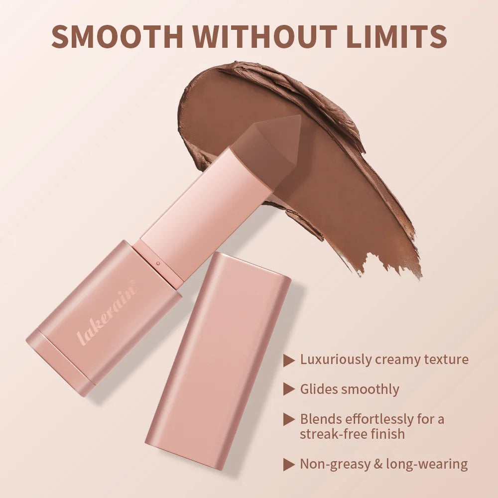Bronzer Cream Stick 3D Makeup Effect Improve Fine Lines Brightening & Grooming 2 in 1 Bronzer Cream for All Skin Types