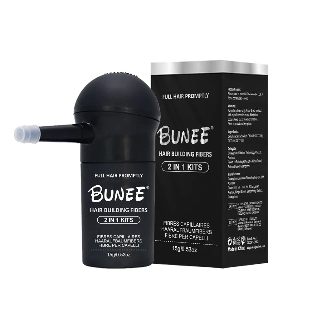 Hair Fiber Set 15G: Men'S Natural Hair-Dense Fibers for Balding Areas, Fills Part Lines, Includes 15G Fiber Powder